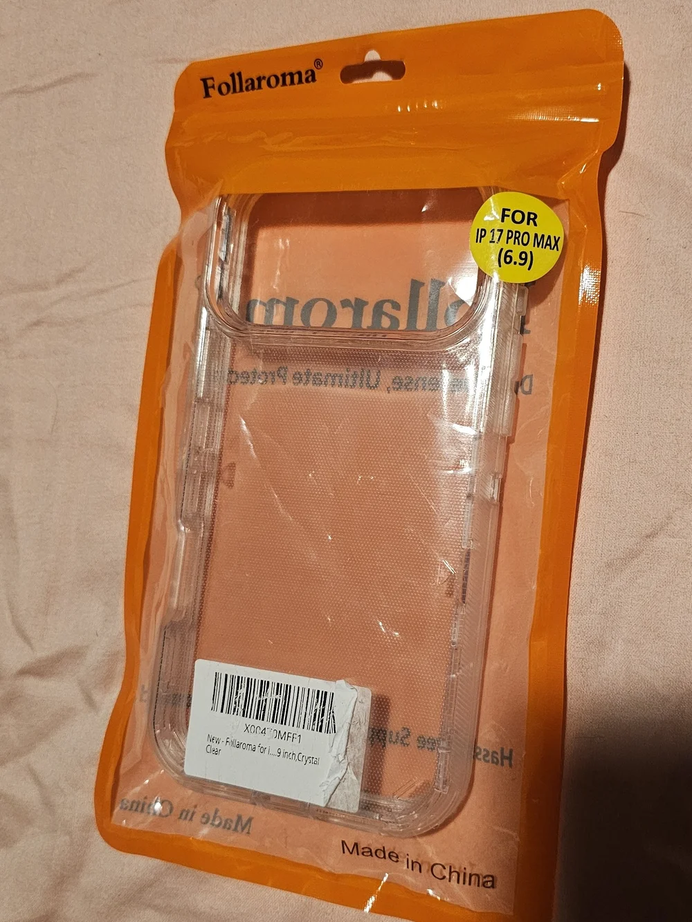 Follaroma Clear iPhone 17 Pro Max Protective Case